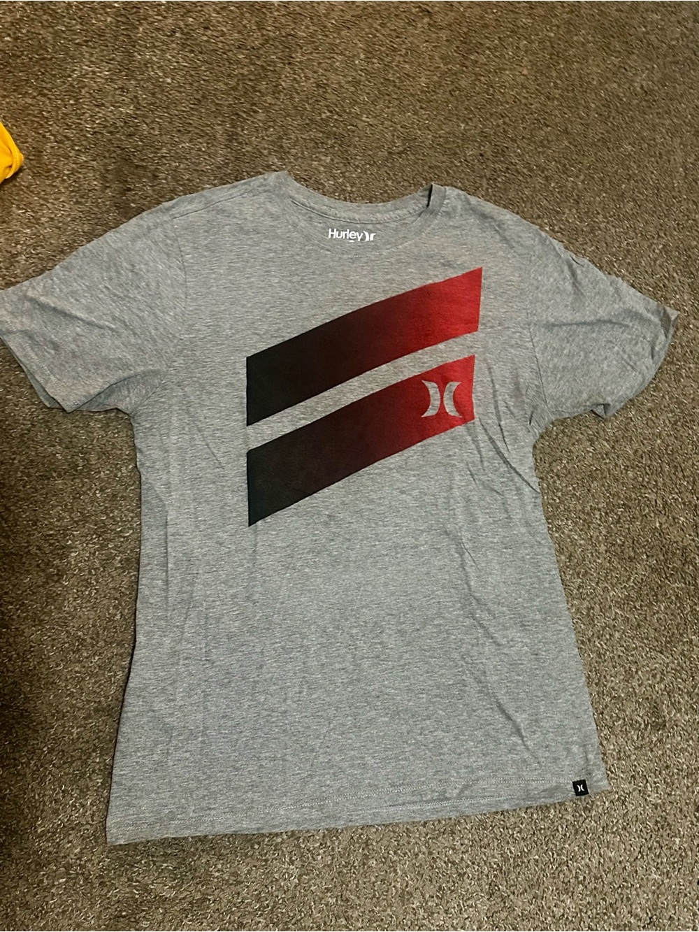 Hurley Men’s Graphic T-Shirt Gray Red Black Logo Tee Size Medium